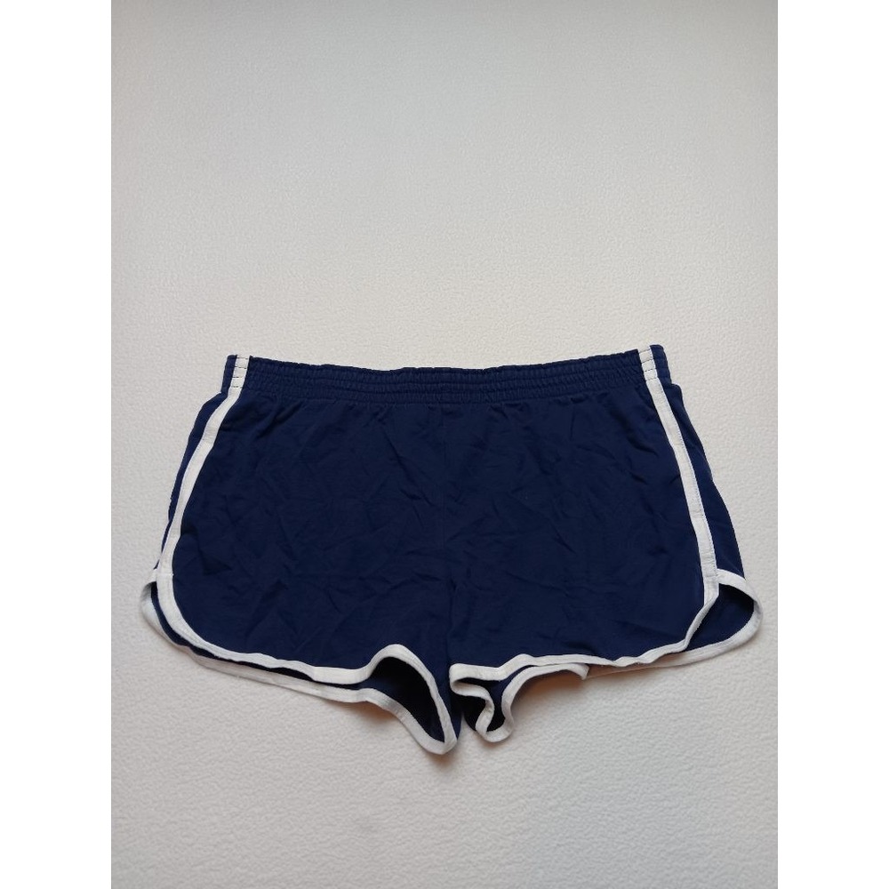 Soffe Juniors L Navy Blue White Trim Dolphin Running Shorts Retro Athletic